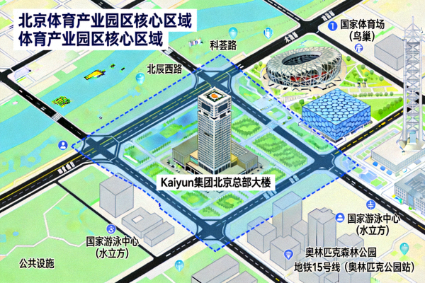 Kaiyun集团北京总部大楼地图位置及周边环境示意图 - 位于体育产业园区核心区域