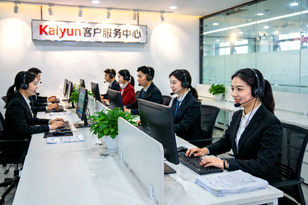 Kaiyun集团现代化的客户服务中心 - 专业客服人员正在与客户沟通